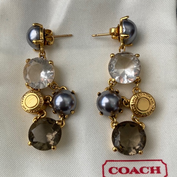 COACH crystal drop earrings - Picture 6 of 7
